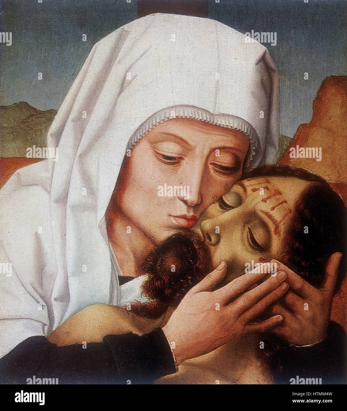 Gerard DAVID (fl.1483-1523), flämischer Maler. Beweinung Christi. Öl auf Holz. Museum der westlichen und östlichen Kunst, Odessa Stockfoto