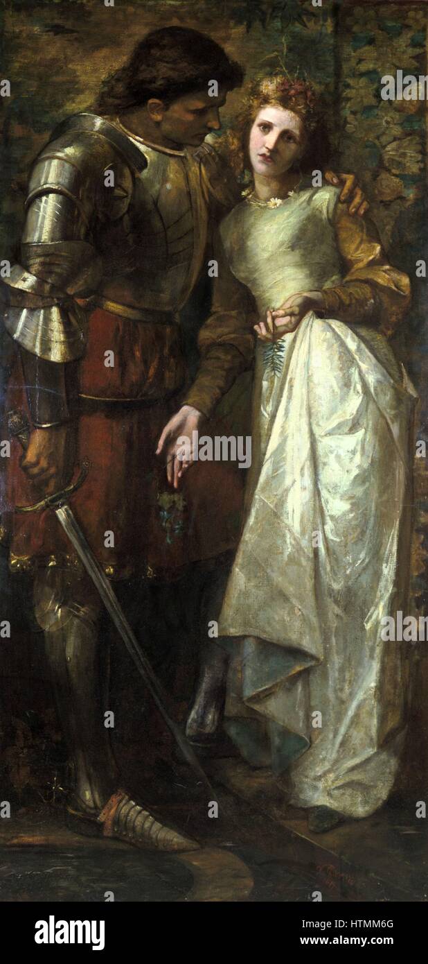 William Gorman Wills [Irisch, 1828-1891] Ophelia und Laertes 1879 Öl auf Leinwand Stockfoto