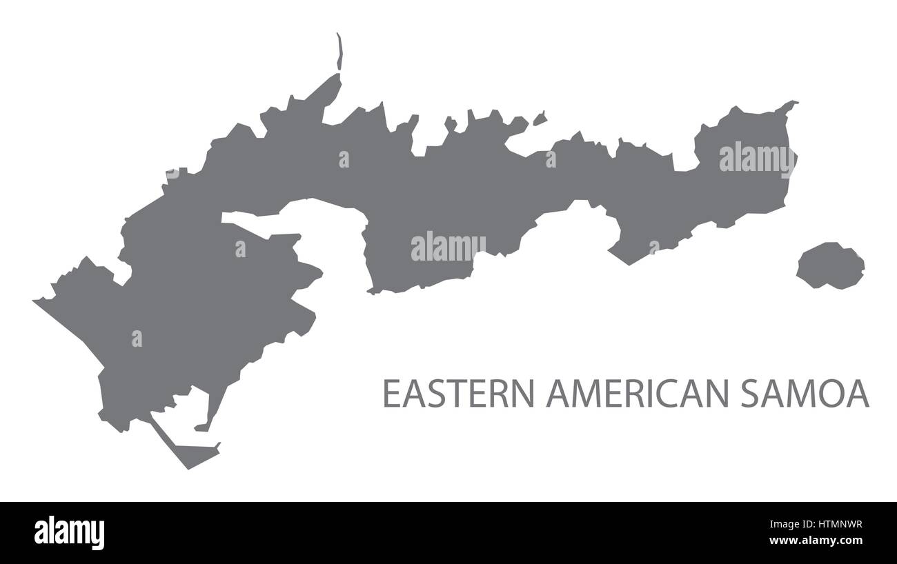 Östlichen Amerikanisch-Samoa Karte grau Abbildung silhouette Stock Vektor