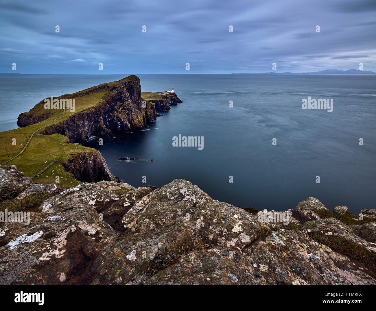 Landschaftlich Point Lighthouse, Isle Of Skye, Schottland Stockfoto