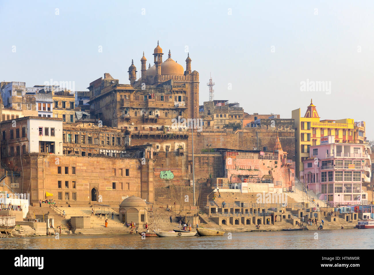 Alamgir Moschee, Ganges, Varanasi, Uttar Pradesh, Indien Stockfoto