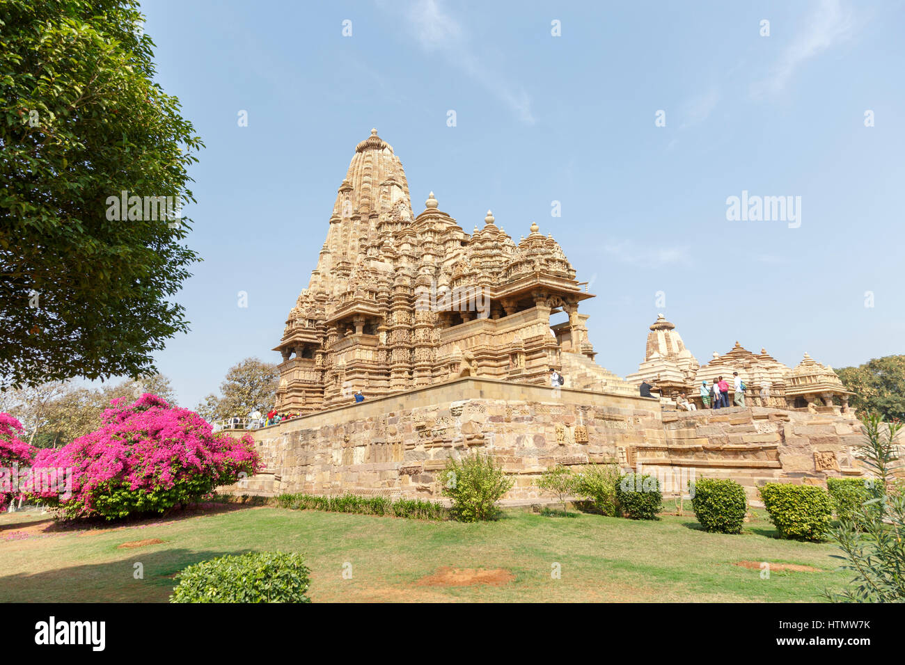 Kandariya Mahadeva Tempel, Tempelbezirk von Khajuraho, Khajuraho, Madhya Pradesh, Indien Stockfoto