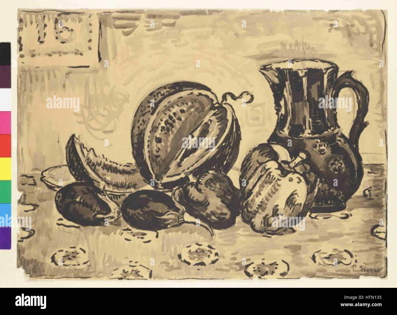 Paul Signac 11. 11. 1863-15. (8) 1935 - Zatisi Se dzbanem Stockfoto