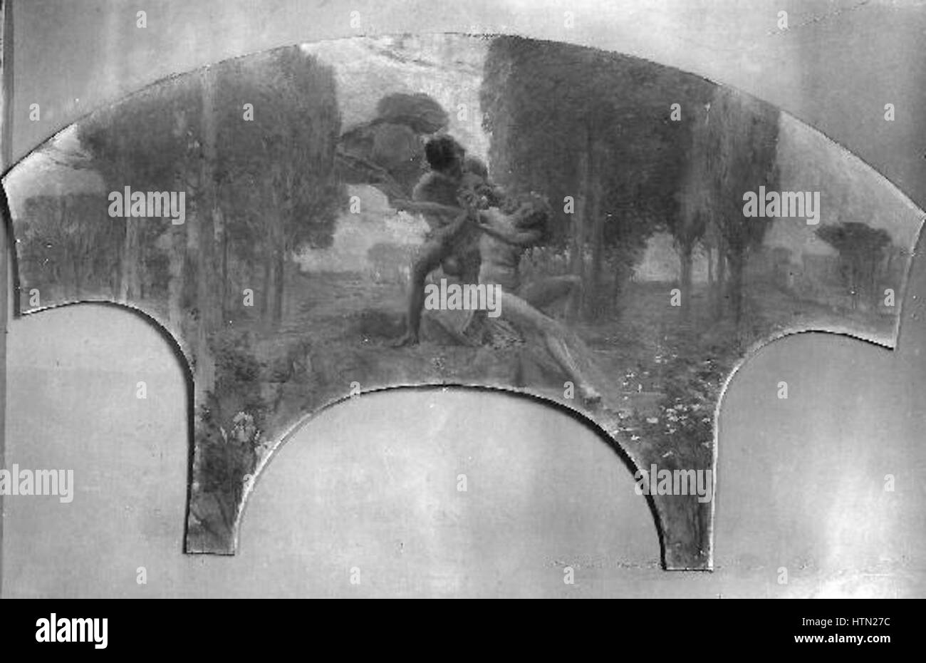 Jan Preisler 17. (2) 1872-27. (4) 1918 - Navrh Nastenne Mälby pro Hotel Central V Archi- Stockfoto