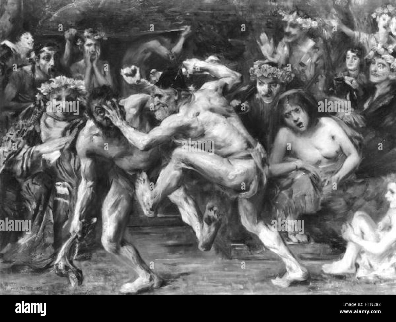 Lovis Corinth 21. (7) 1858-17. (7) 1925 - Odysseus V Boji Se zebrakem Stockfoto