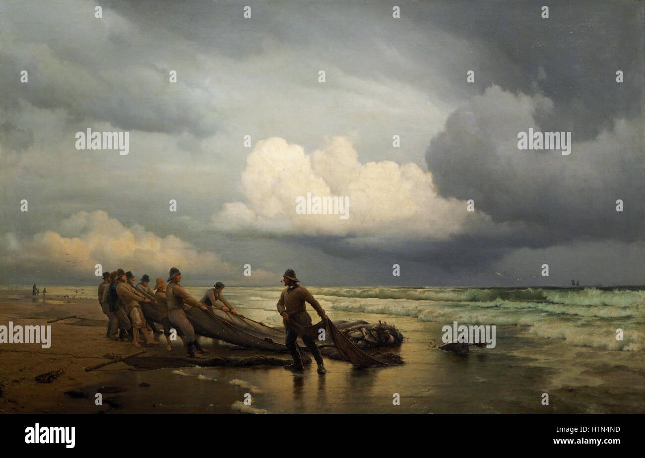 Neumann C.@Fischer ich Skagen Holen Netze Ein Stockfoto