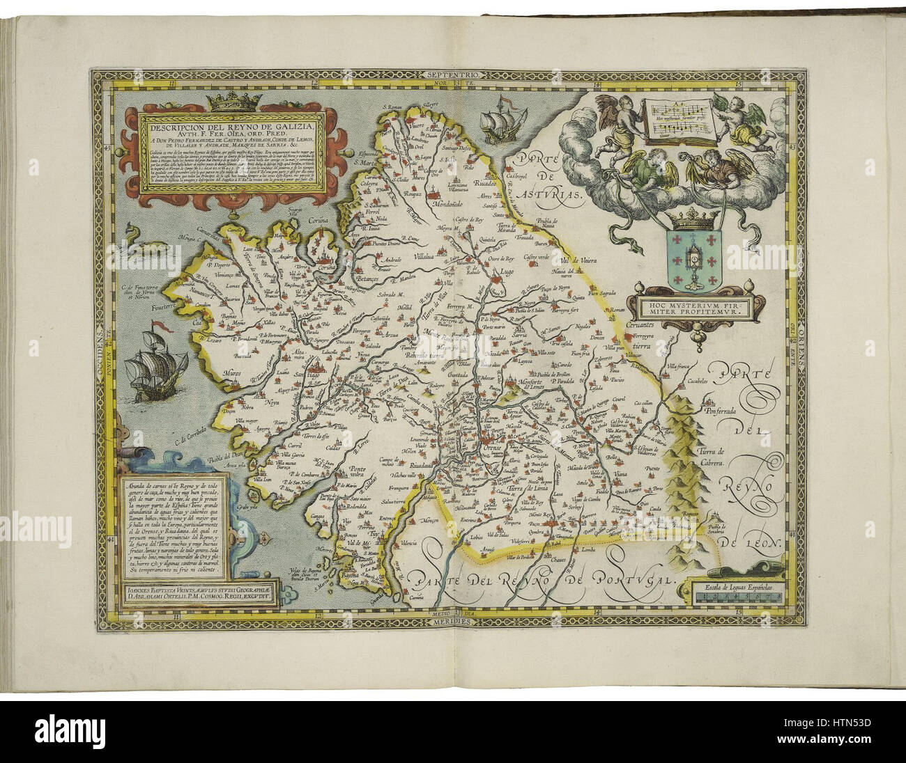 Karte von Galicien von Abraham Ortelius Stockfoto