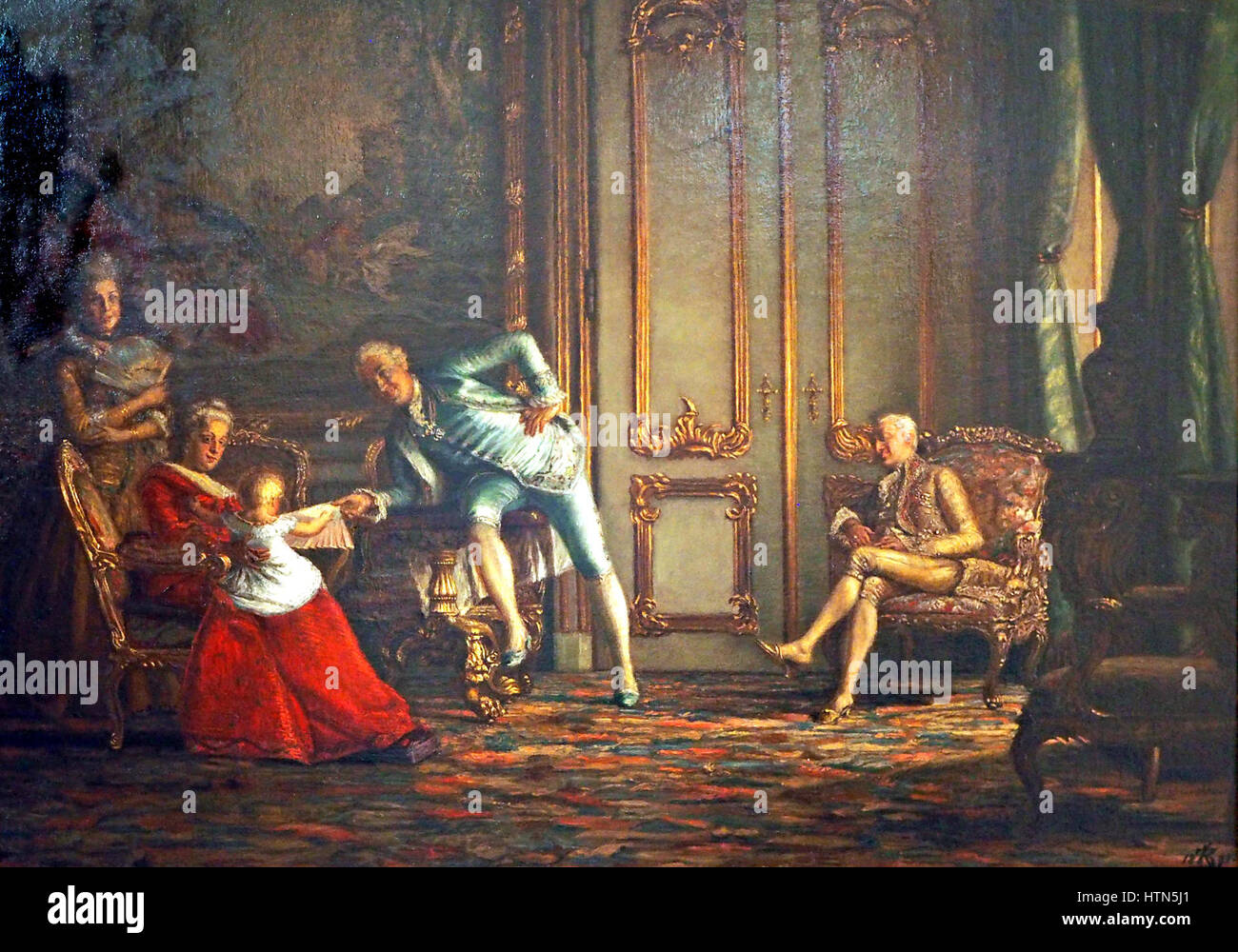 Zahrtmann Szene Kopenhagener Hof@Christian VII. Struensee Caroline Mathilde Stockfoto