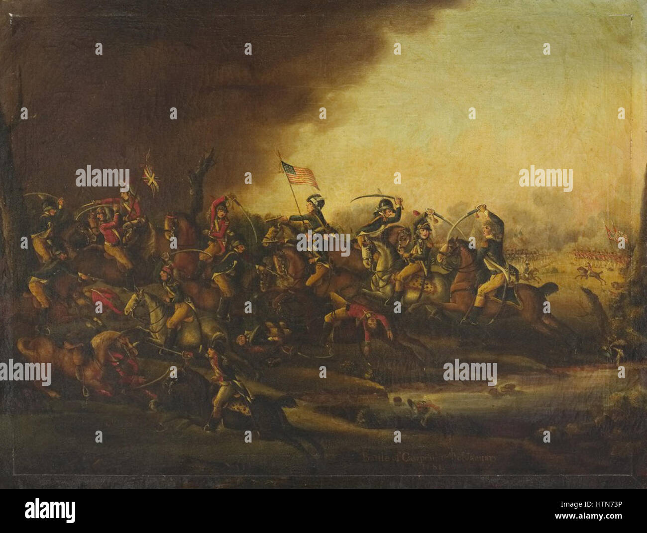 Schlacht von Cowpens 17. January1781 - Kräfte- Stockfoto