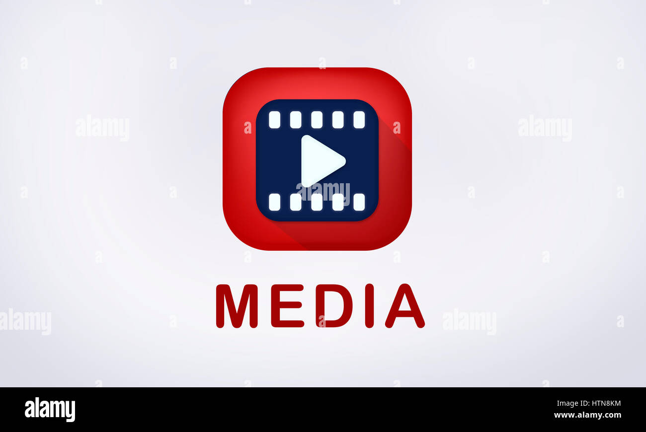 Unterhaltung-Medien-Video Play-Symbol Stockfoto