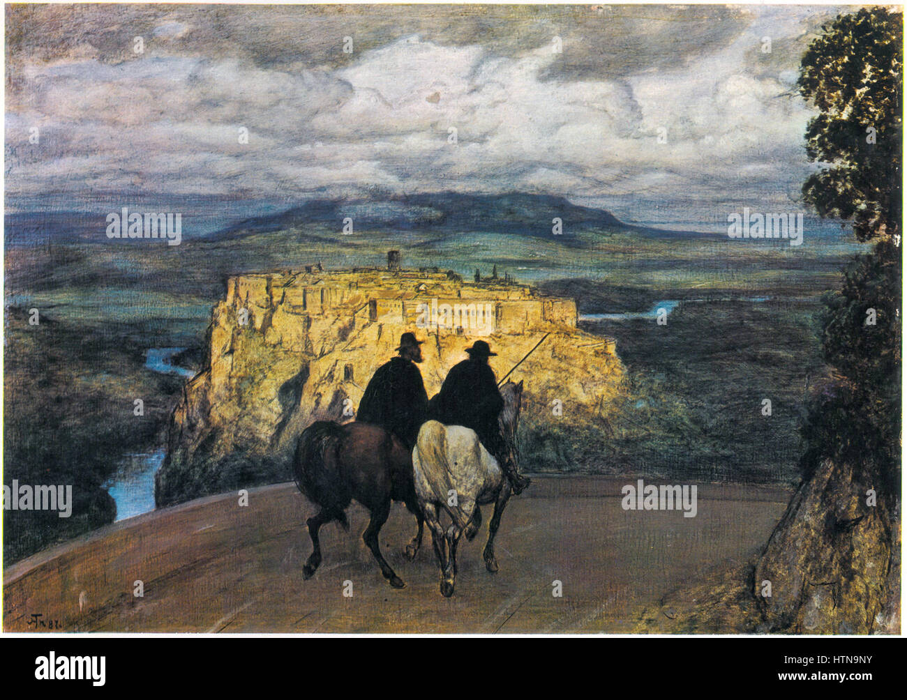 Hans Thoma, ein deutscher Maler, schuf "In Memory of Orte", ein Ölgemälde auf Pappplatte. Stockfoto