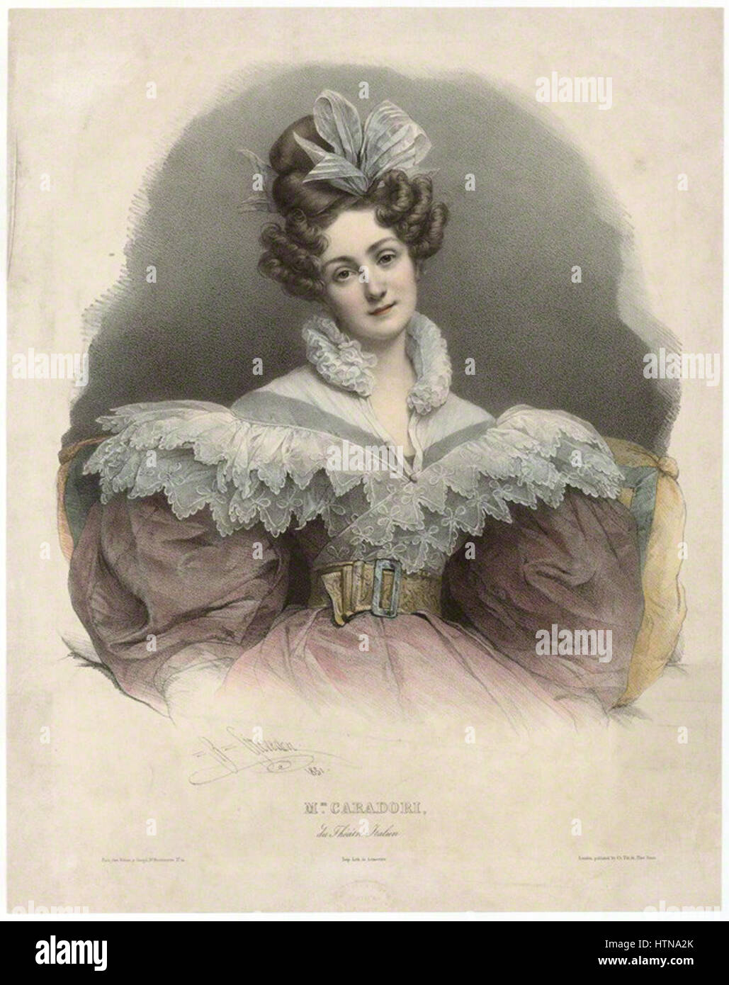 Maria Caterina Rosalbina Caradori-Allan Pierre Louis Grevedon Stockfoto Maria Caterina Rosalbina Caradori-Allan Pierre Louis Grevedon Stockfoto
