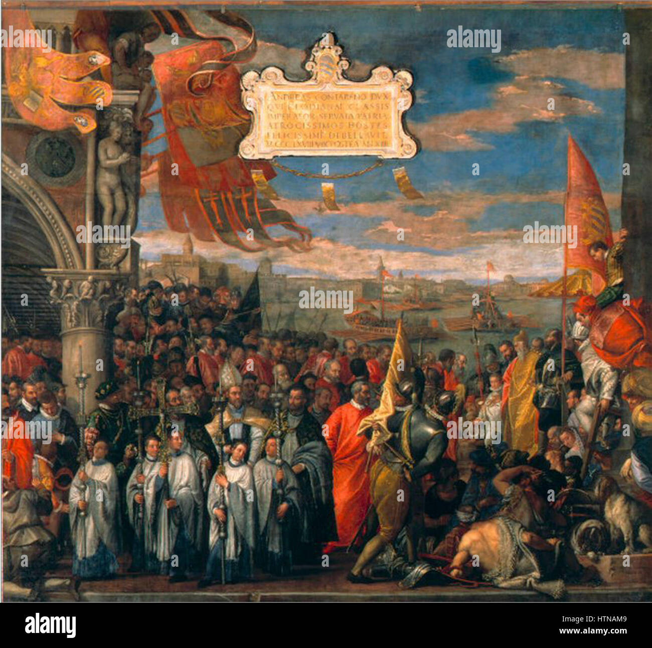 Der Doge Andrea Contarini siegreichen Rückkehr aus Chioggia Stockfoto