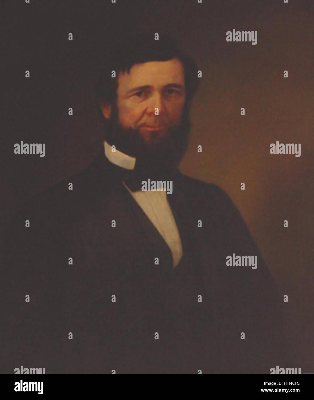 William Medill, ehemaliger Gouverneur von Ohio, wird in einem historischen Porträt dargestellt, das seine Führung und Rolle in der Regierung von Ohio Mitte des 19. Jahrhunderts widerspiegelt. Stockfoto