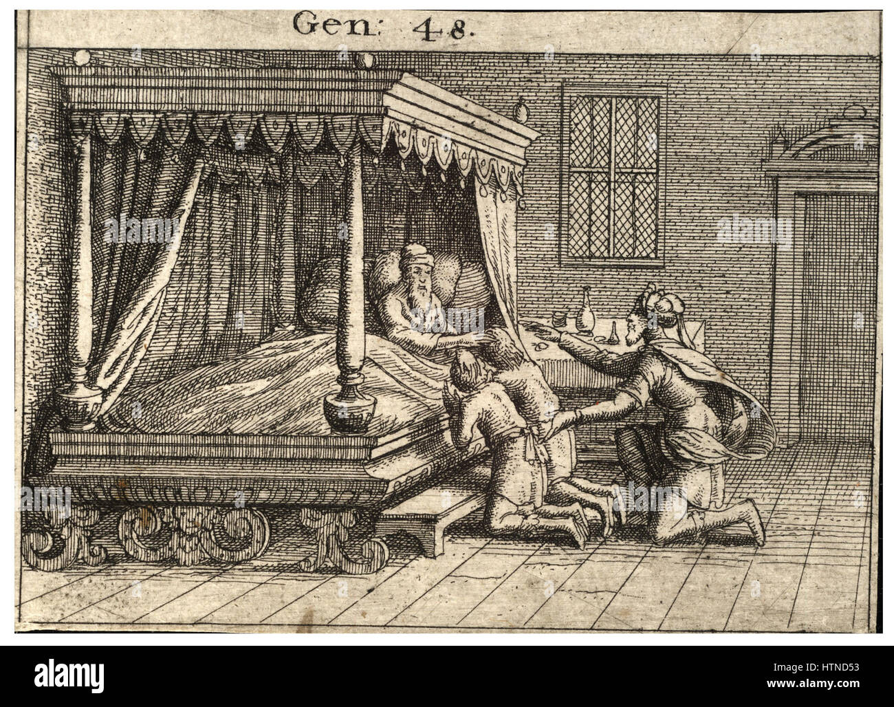 Wenceslas Hollar - Jacob segnet Ephraim und Manasse (Zustand 1) Stockfoto