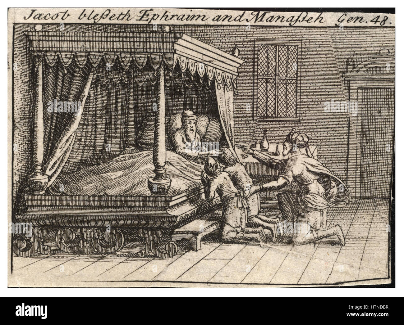 Wenceslas Hollar - Jacob segnet Ephraim und Manasse (Zustand 3) Stockfoto