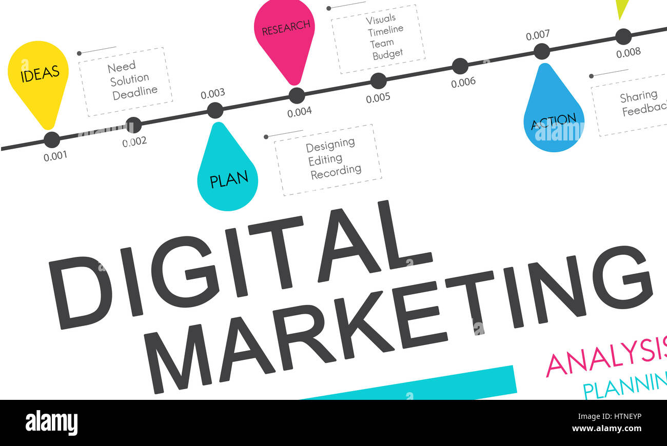 Digitales Marketing moderner Technik Stockfoto