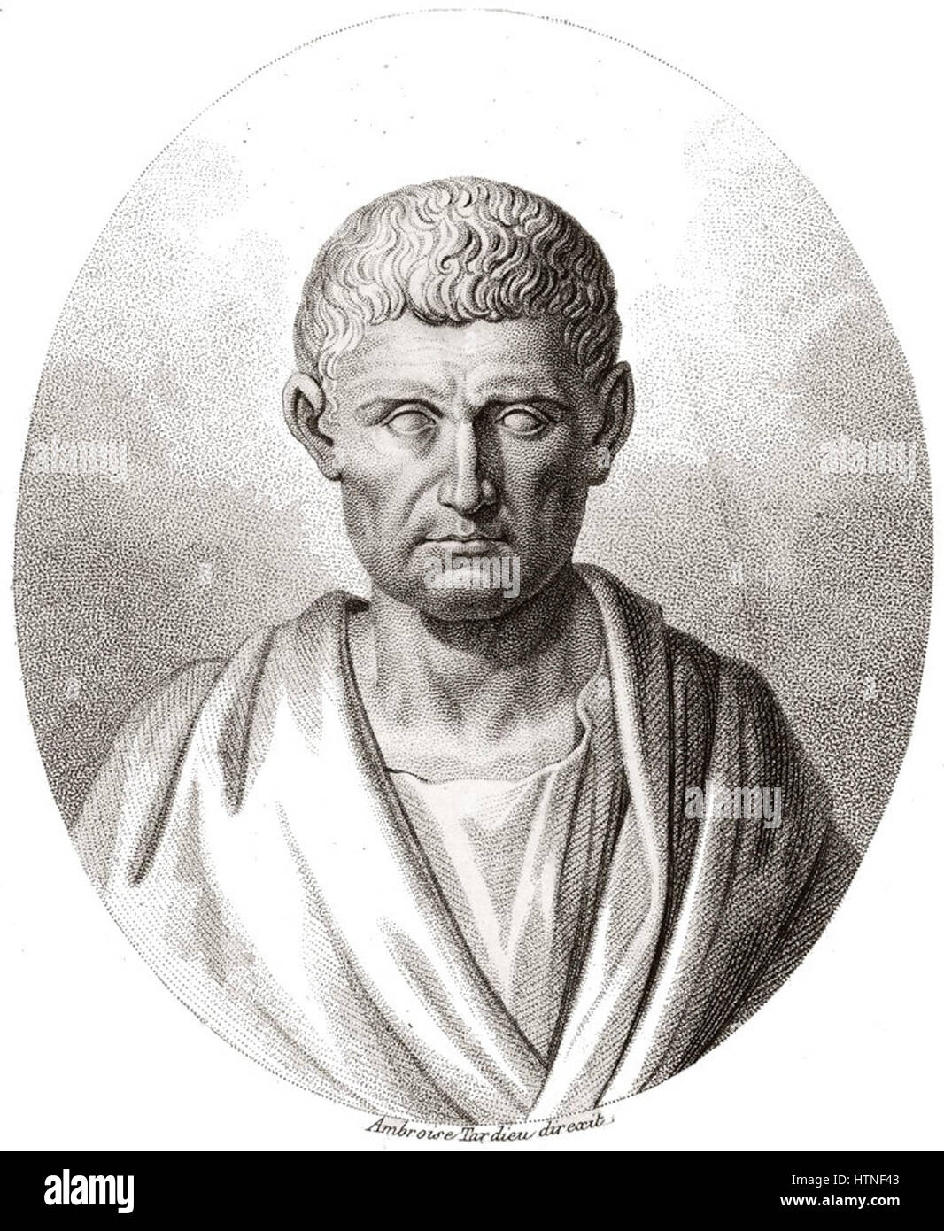 Dieses Kunstwerk zeigt eine klassische Darstellung des griechischen Philosophen und Polymaten Aristoteles. Bekannt für seine Beiträge zu Wissenschaft, Logik und Ethik, beeinflusste Aristoteles Lehren das westliche Denken über Jahrhunderte. Stockfoto