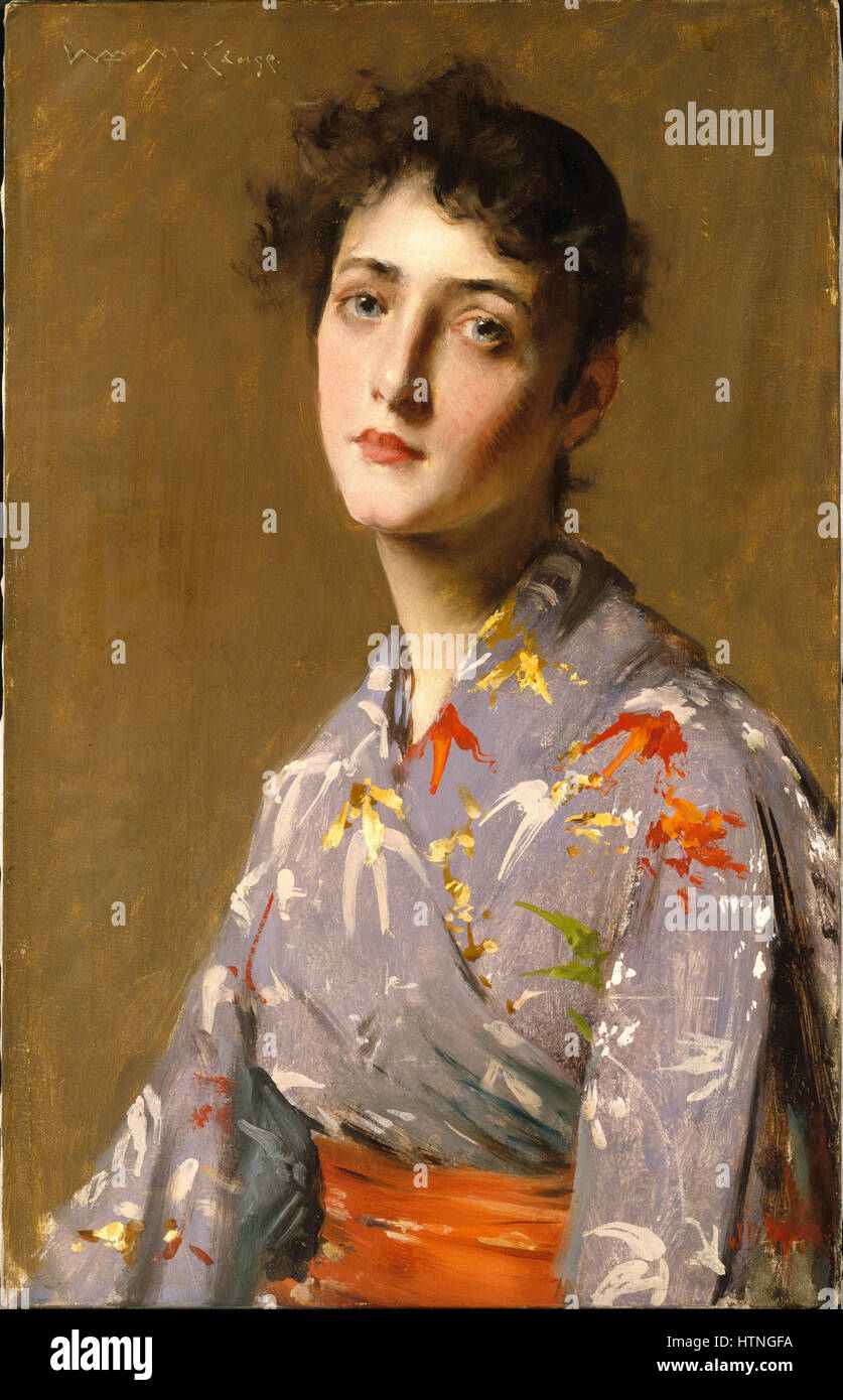 William Merritt Chase - Mädchen in einem japanischen Kostüm - Google Art Project Stockfoto