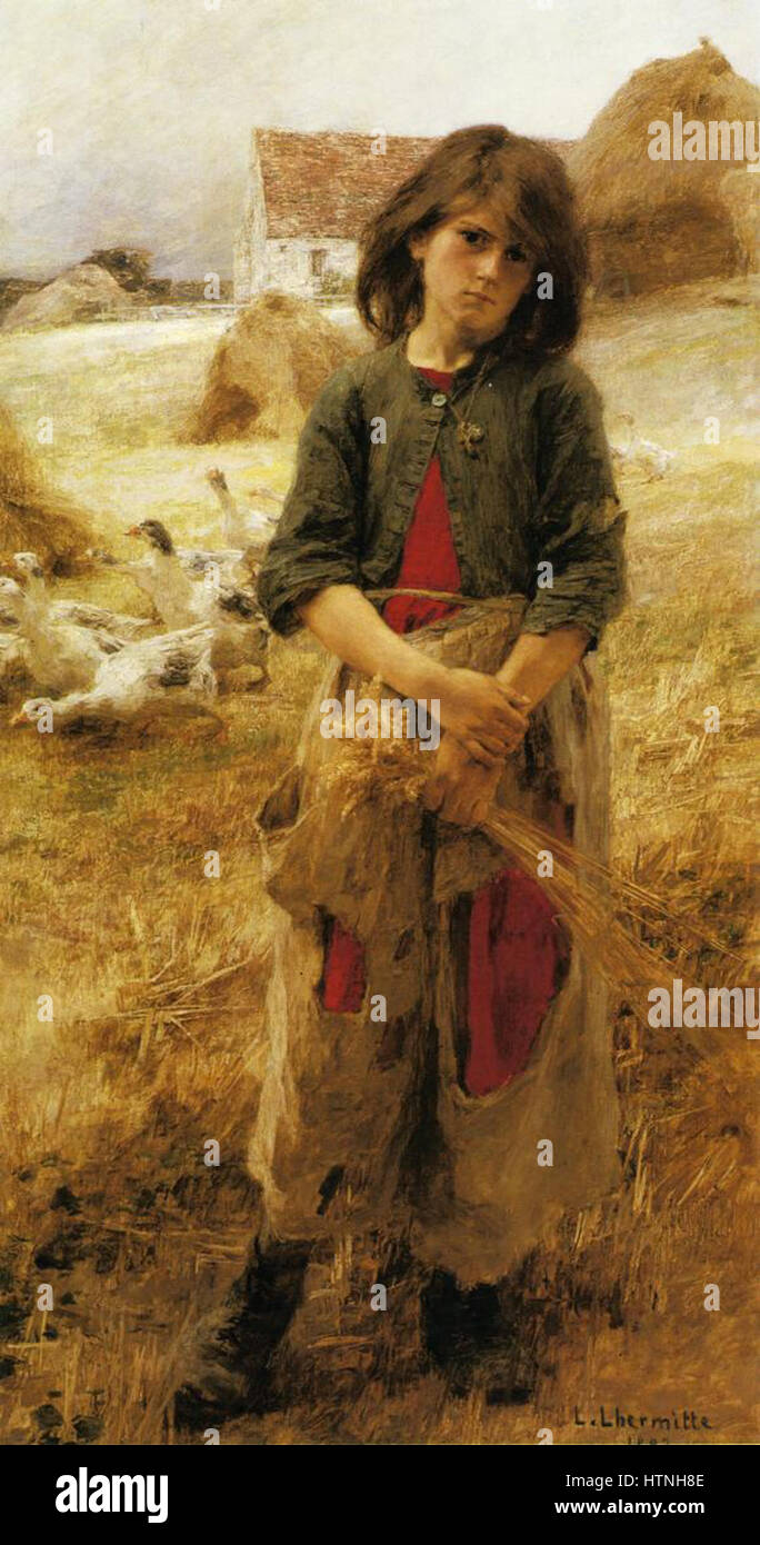 Lhermitte - Gardeuse d'oie, 1892 Stockfoto