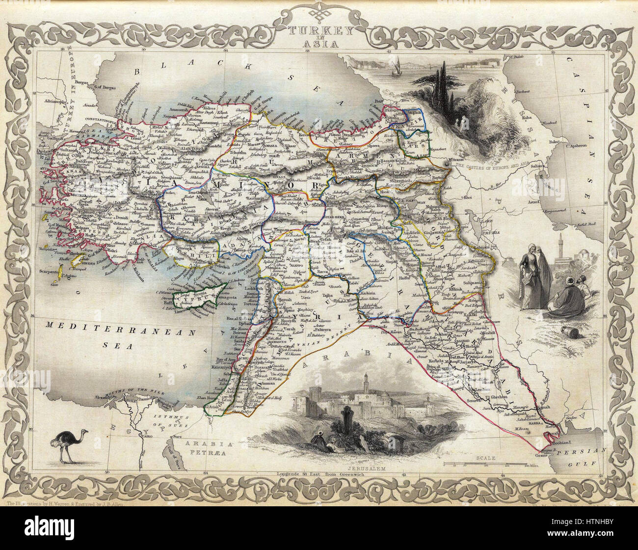 Martin, r.m.; Tallis, J. & F. Türkei in Asien. 1851 (A) Stockfoto