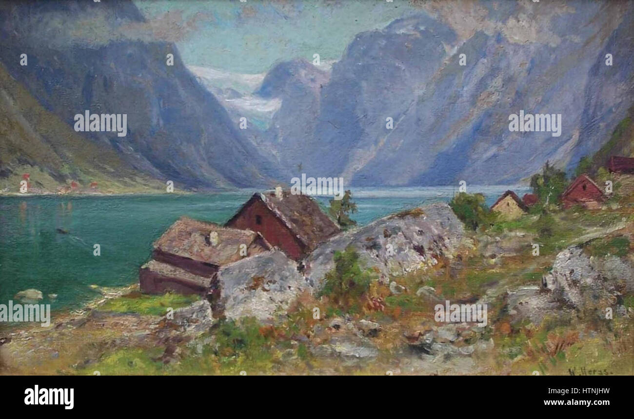 Walter Moras - Norwegische Fjordlandschaft Stockfoto