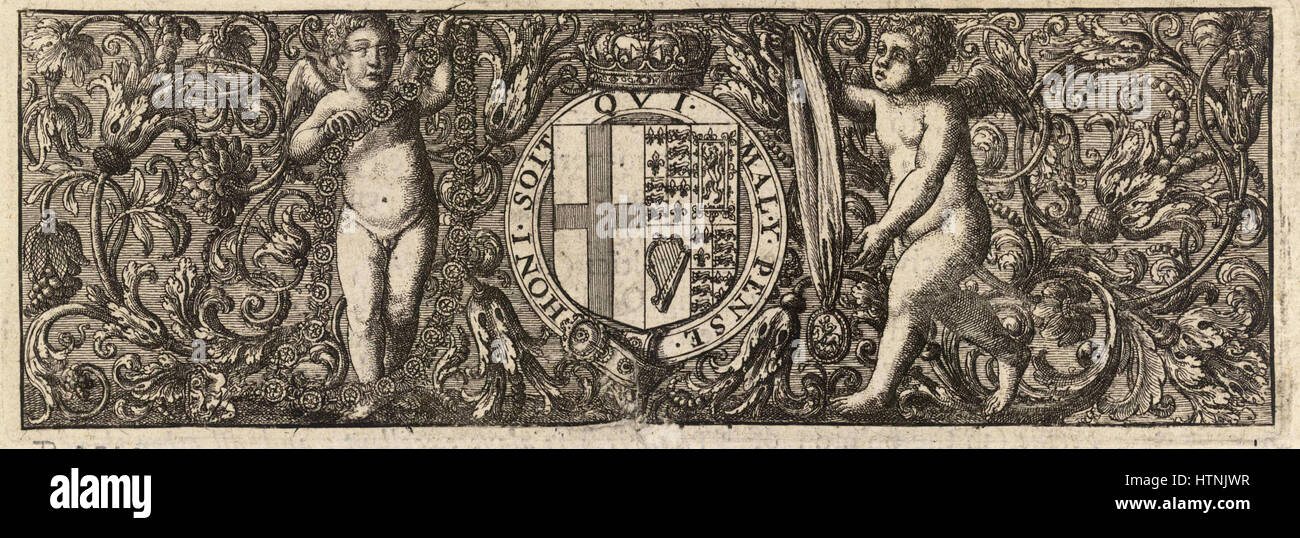 Wenceslas Hollar - das königlichen Wappen Stockfoto