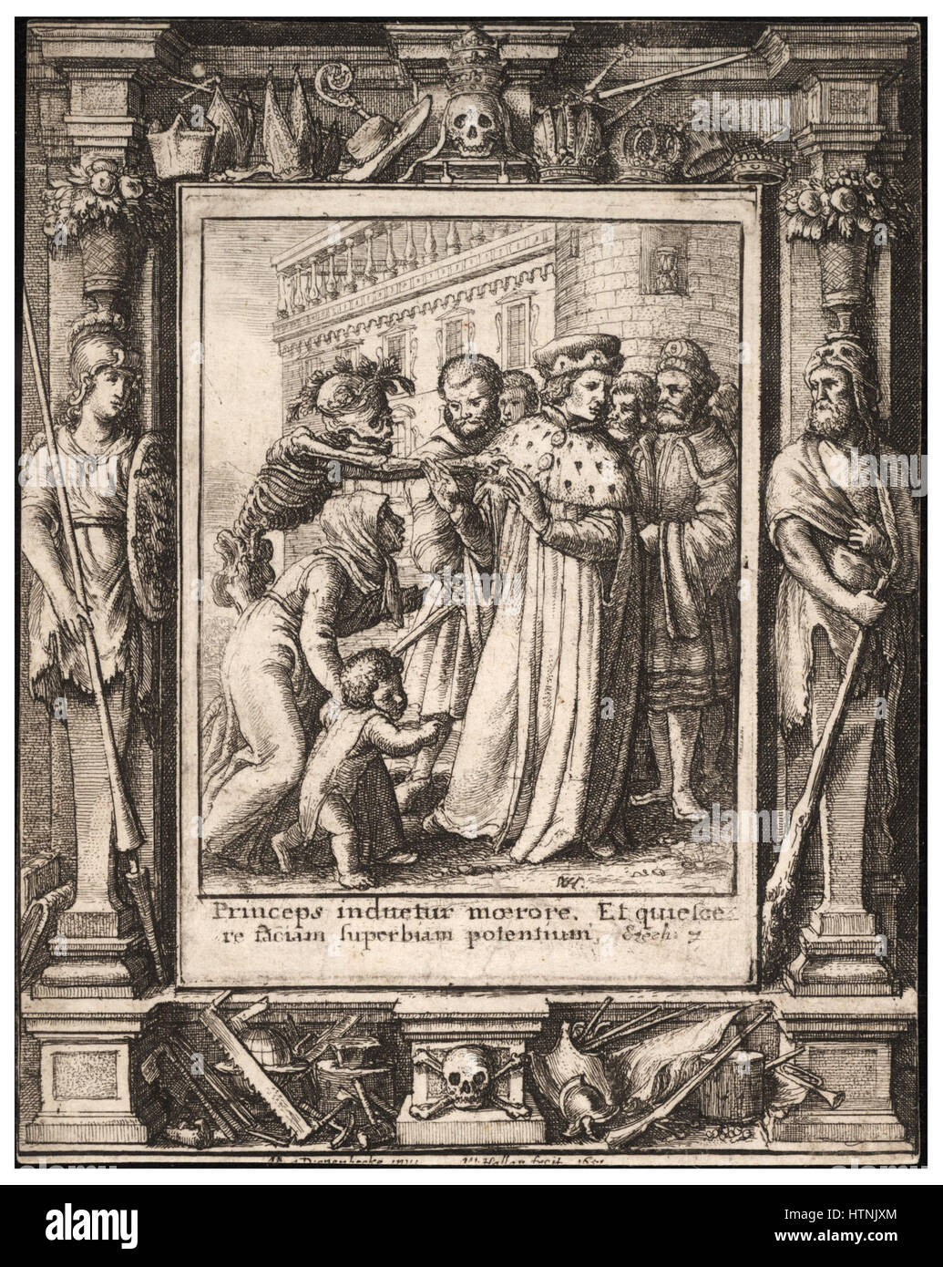 Wenceslas Hollar’ Gravur „Duke (State 1)“ zeigt ein detailliertes Porträt einer edlen Figur und unterstreicht Hollar’ Geschick in der Feinliniengravur und seine Fähigkeit, Charakter durch Gesichtsausdruck und Haltung zu vermitteln. Stockfoto