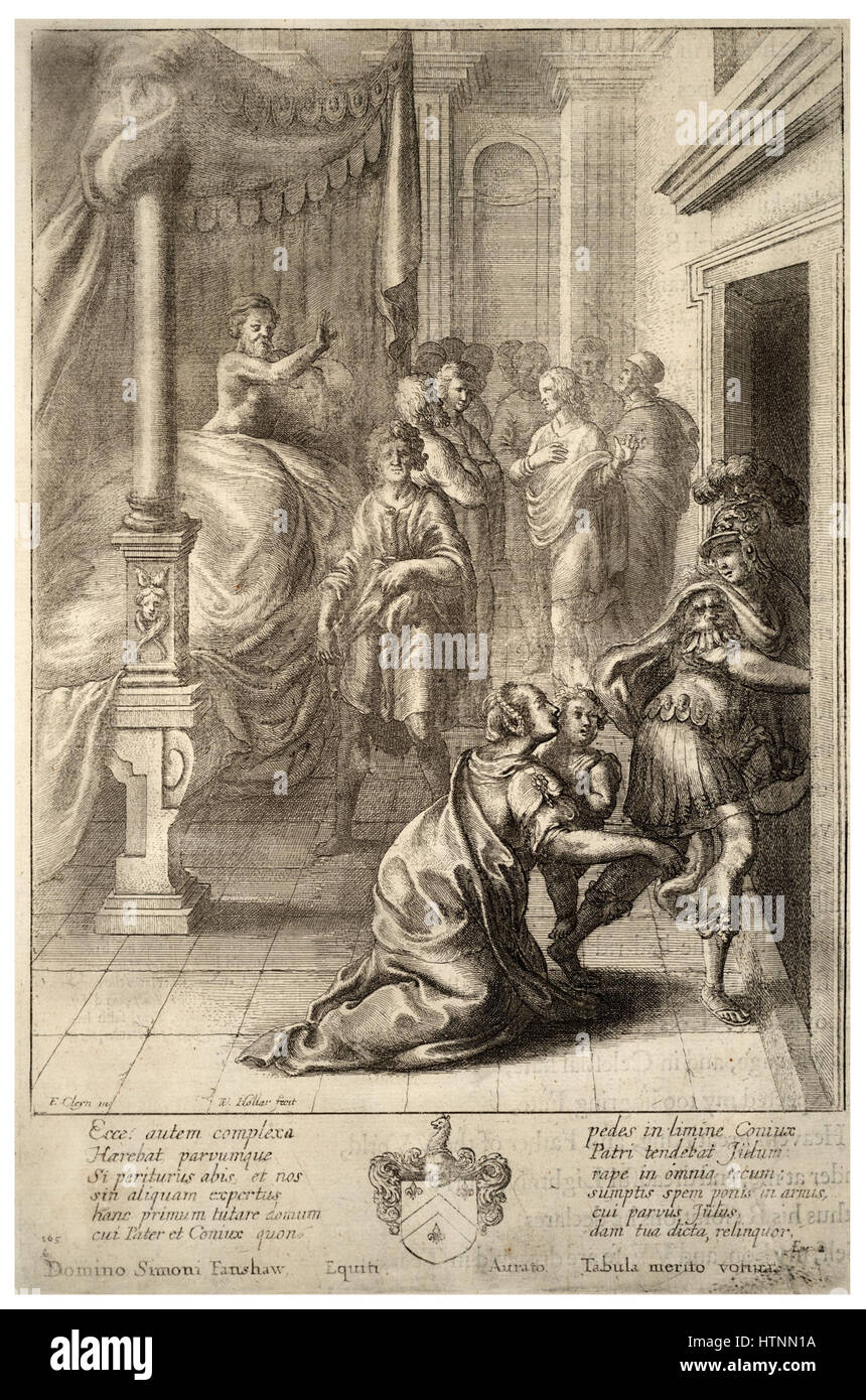 Wenzel Hollar - verlässt Aeneas Troja (Zustand 3) Stockfoto