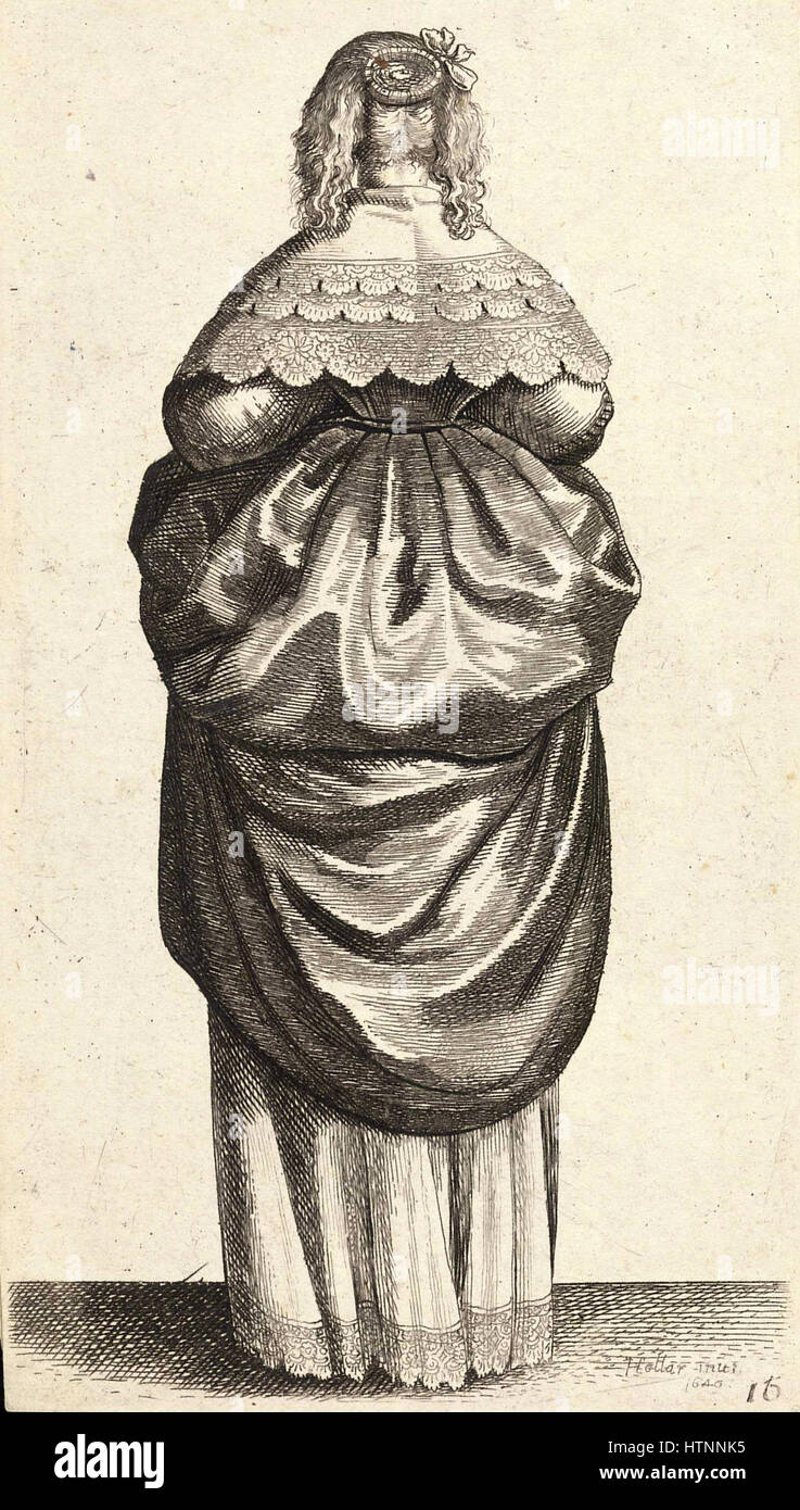 Wenceslas Hollar - Dame mit blondes Haar, von der Rückseite (Zustand 1) Stockfoto