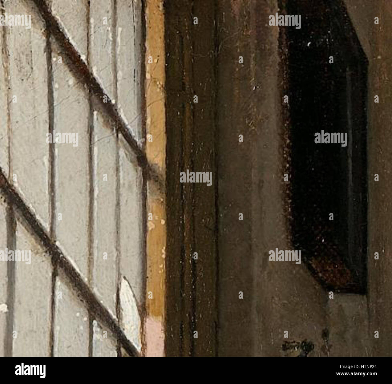 Vermeer La Laitiere Detail Carreau brise Stockfoto