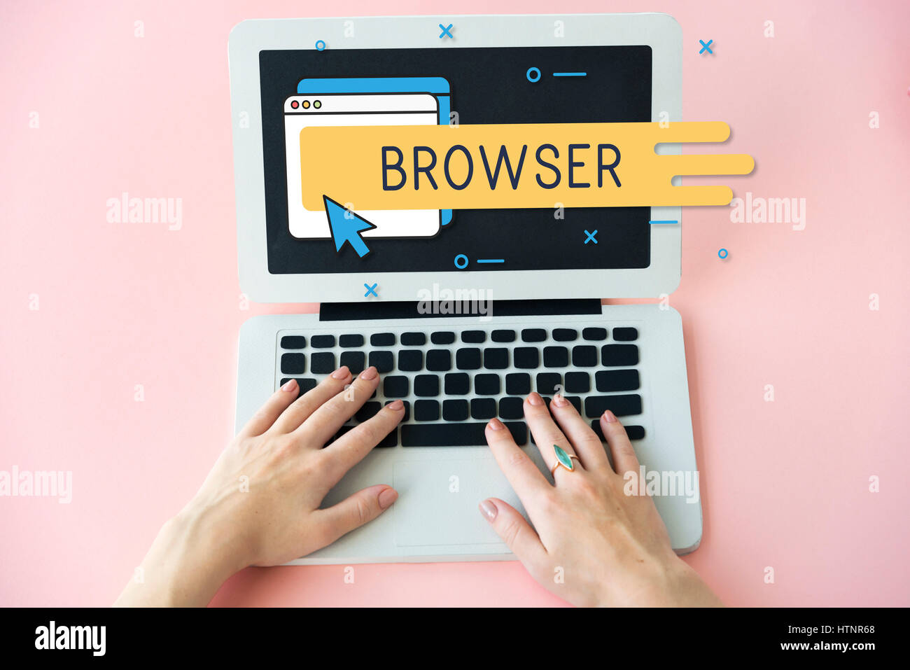 Browser-Internet-Netzwerk-Technologie-Grafiken Stockfoto