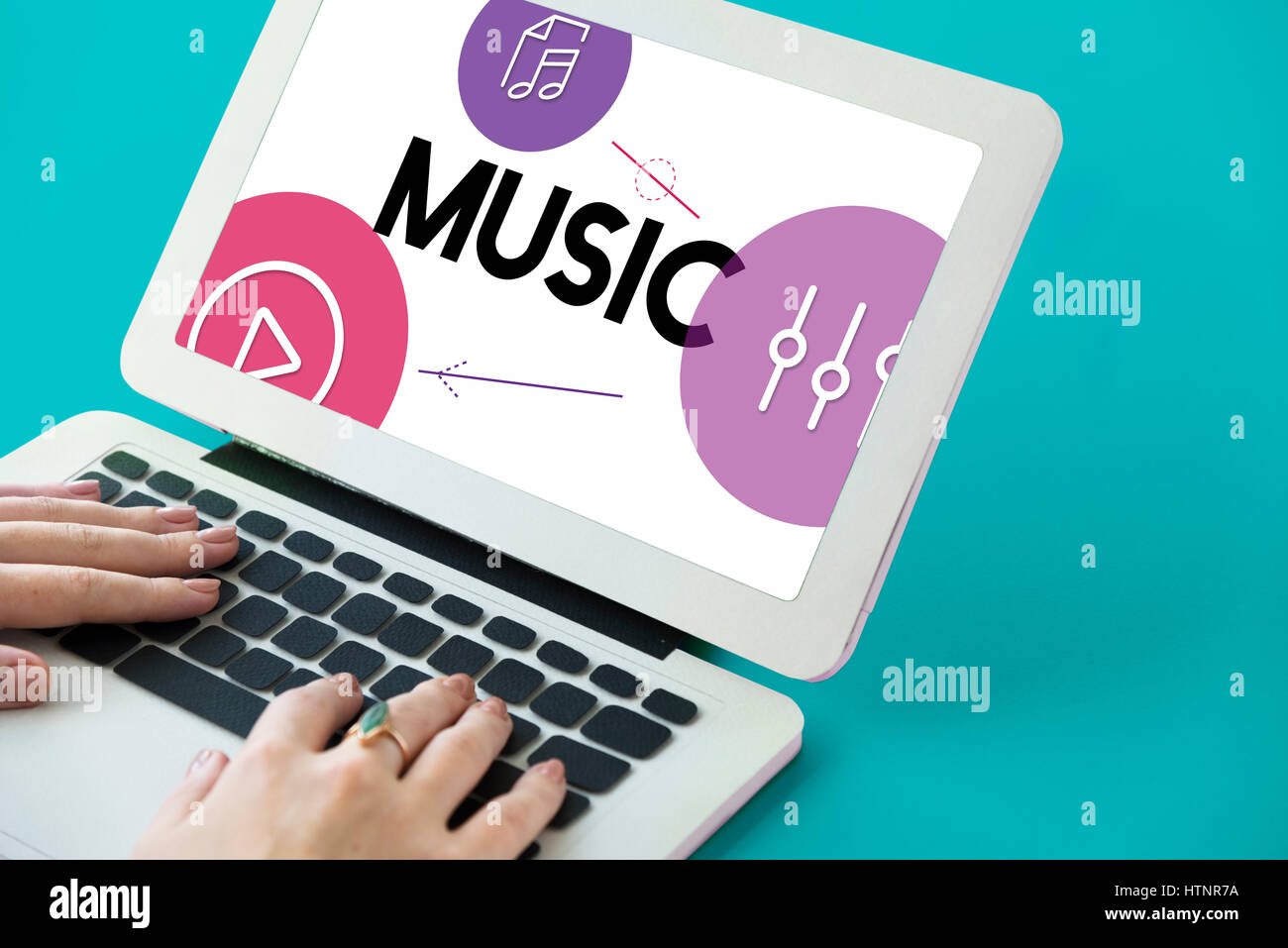 Musik-Streaming-Media-Entertainment-Equalizer Stockfoto