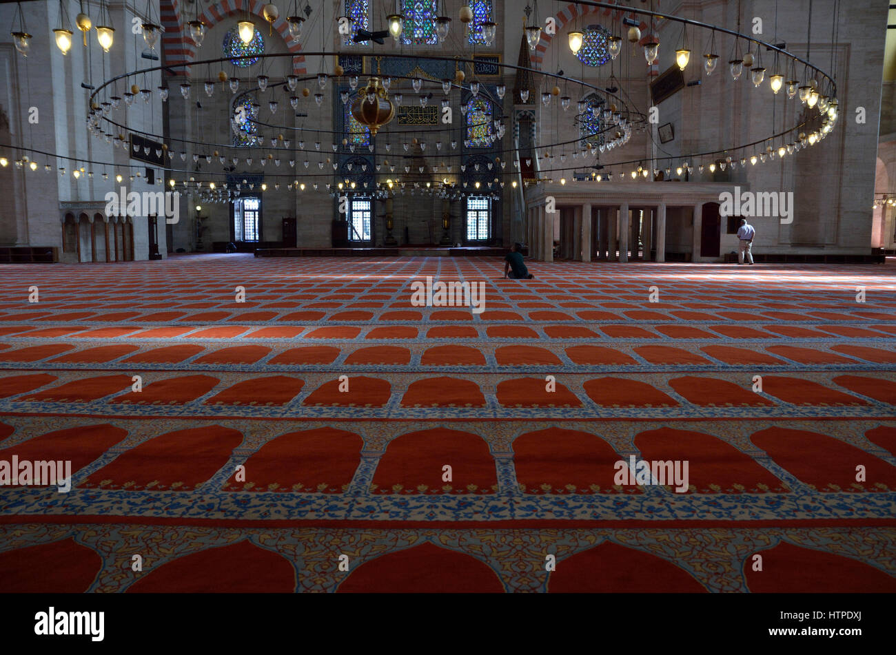 Istanbul Blaue Moschee im Inneren Stockfoto