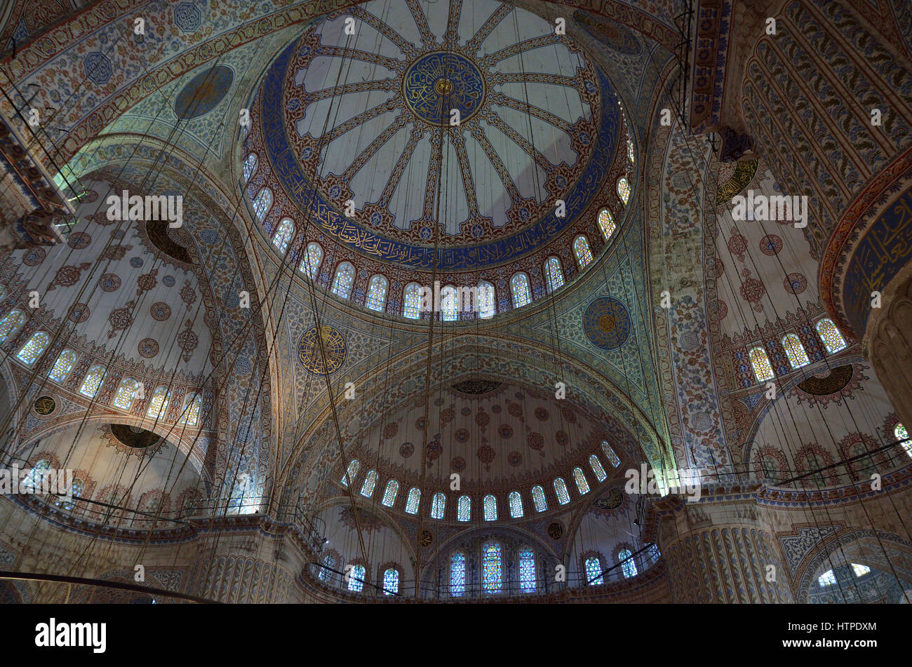 Istanbul Blaue Moschee im Inneren Stockfoto