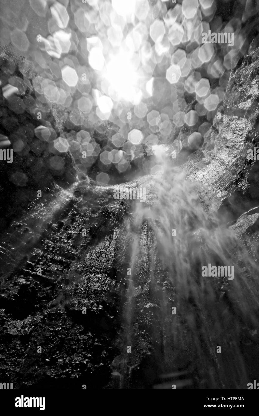 Die Landschaften und historische Madakaripura Wasserfall in Ost Java Indonesien fühlen Stockfoto
