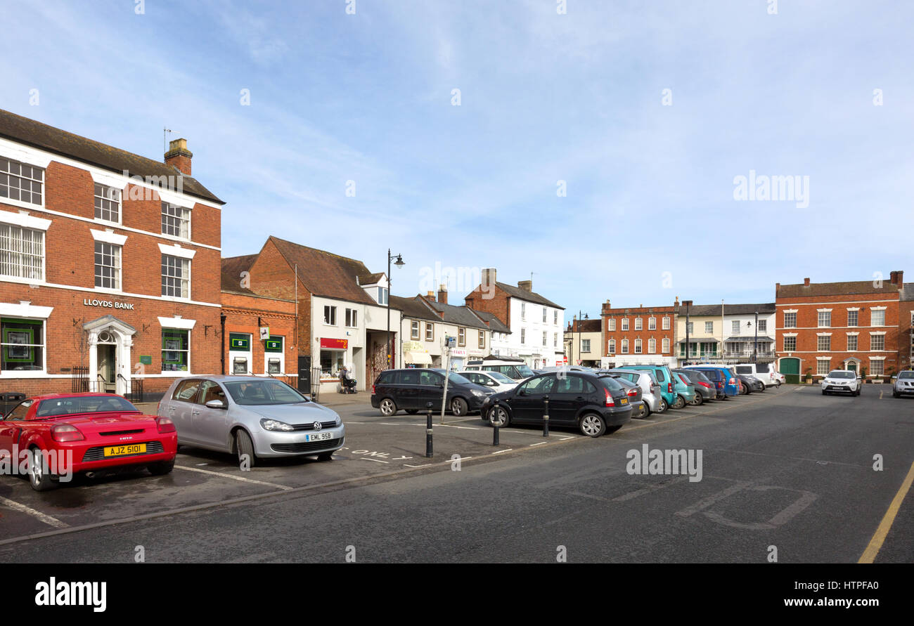 Broad Street, Bilovec Worcestershire UK, mit vielen georgianischen Gebäuden Stockfoto