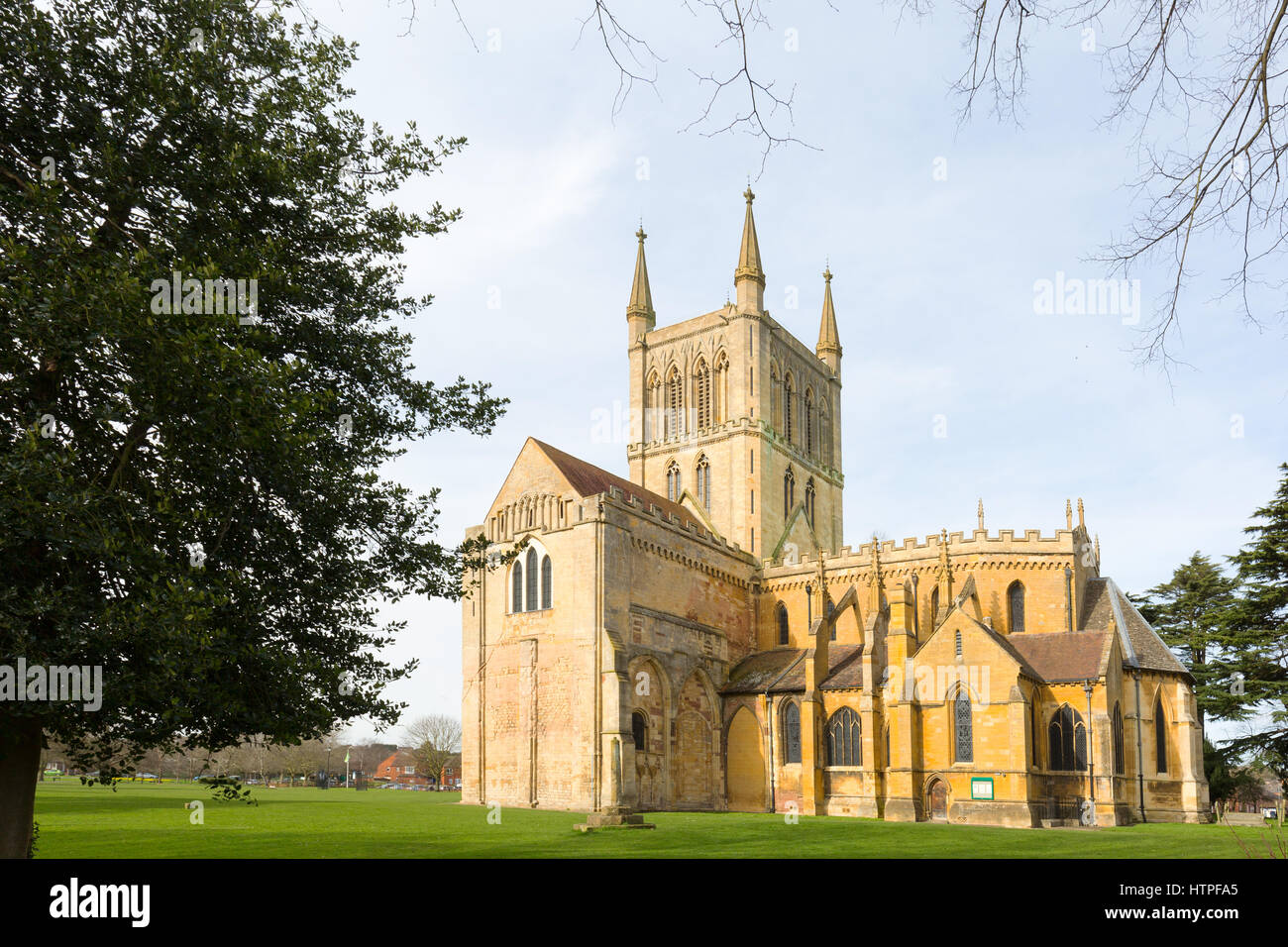 Pershore Abbey, Bilovec, Worcestershire UK, einer mittelalterlichen Abtei, jetzt eine anglikanische Kirche Stockfoto
