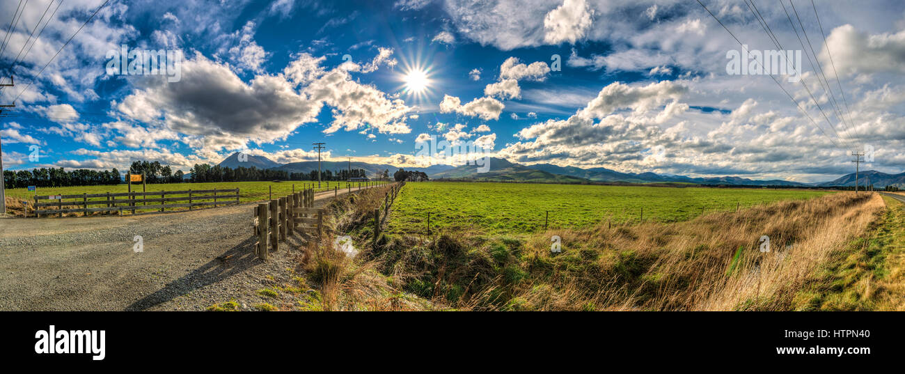 Atemberaubende Landschaft während der Fahrt Queenstown in Neuseeland. Stockfoto