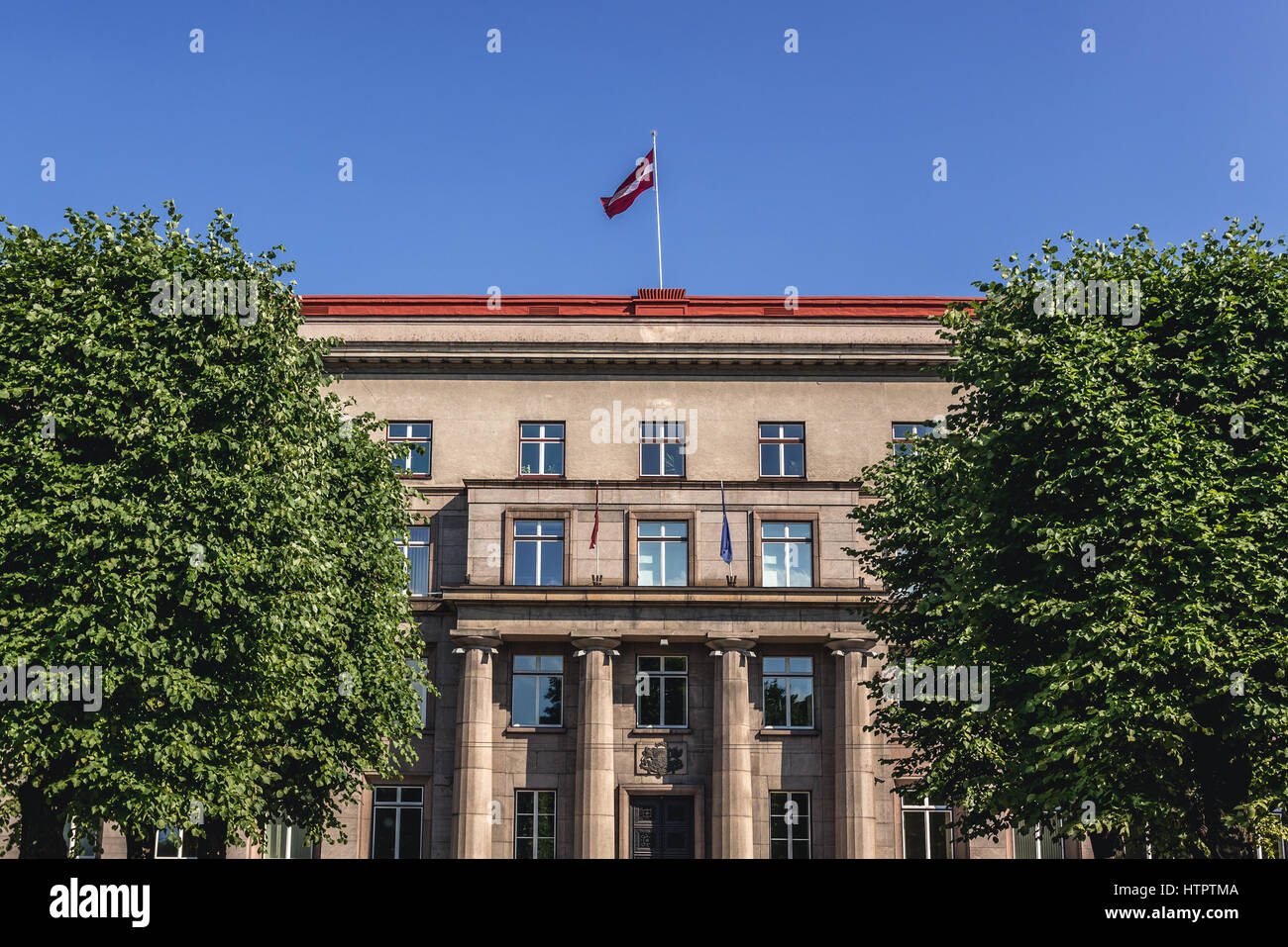 Ministerkabinett der Republik Lettland und Supreme Court Gebäude in Riga, Hauptstadt der Republik Lettland Stockfoto