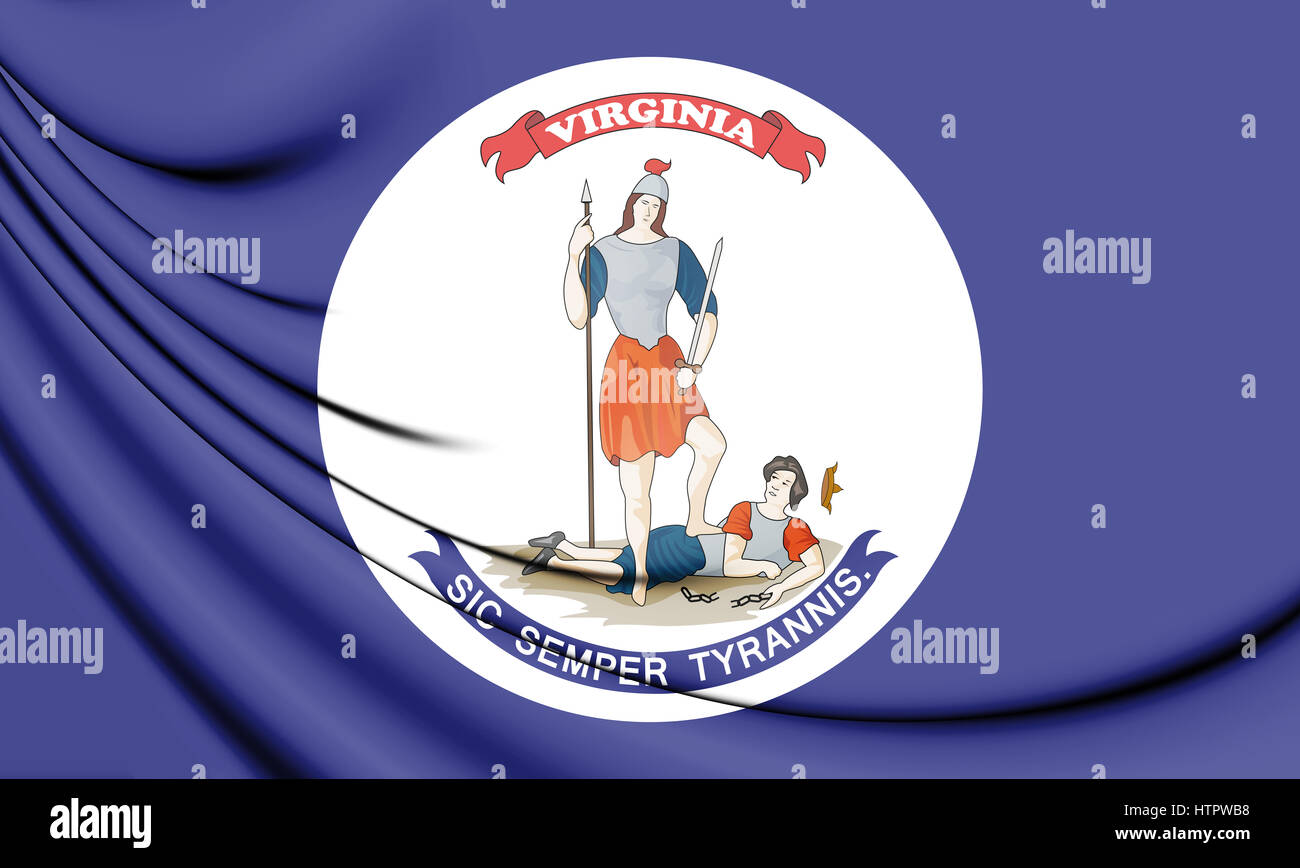 3D Flagge von Virginia (1861), USA. 3D Illustration. Stockfoto 3D Flagge von Virginia (1861), USA. 3D Illustration. Stockfoto