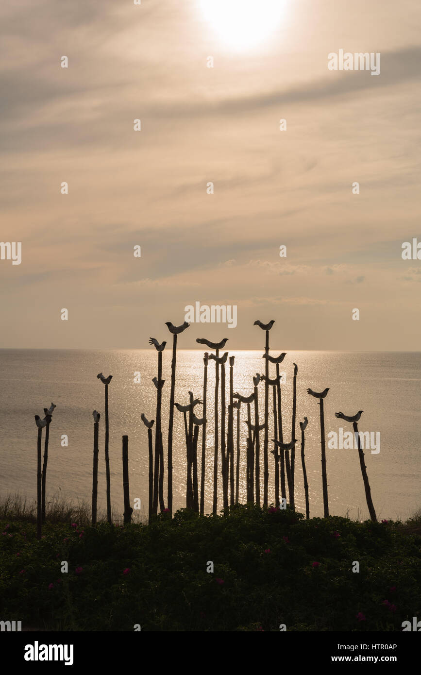 Kunstwerke auf der Kurland spucken, Ostsee, Deutschland, Osteuropa Stockfoto