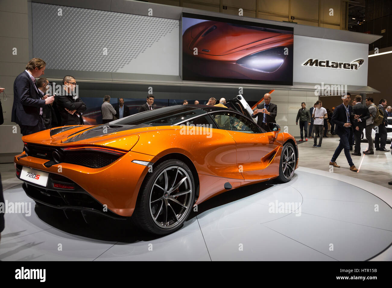 McLaren 720 s auf dem 87. Internationalen Genfer Autosalon Stockfoto