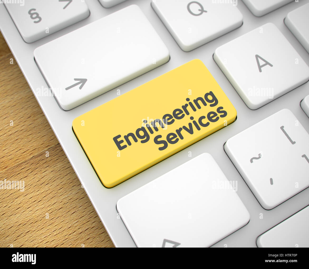 Engineering Services - Inschrift auf die gelbe Taste Stockfoto