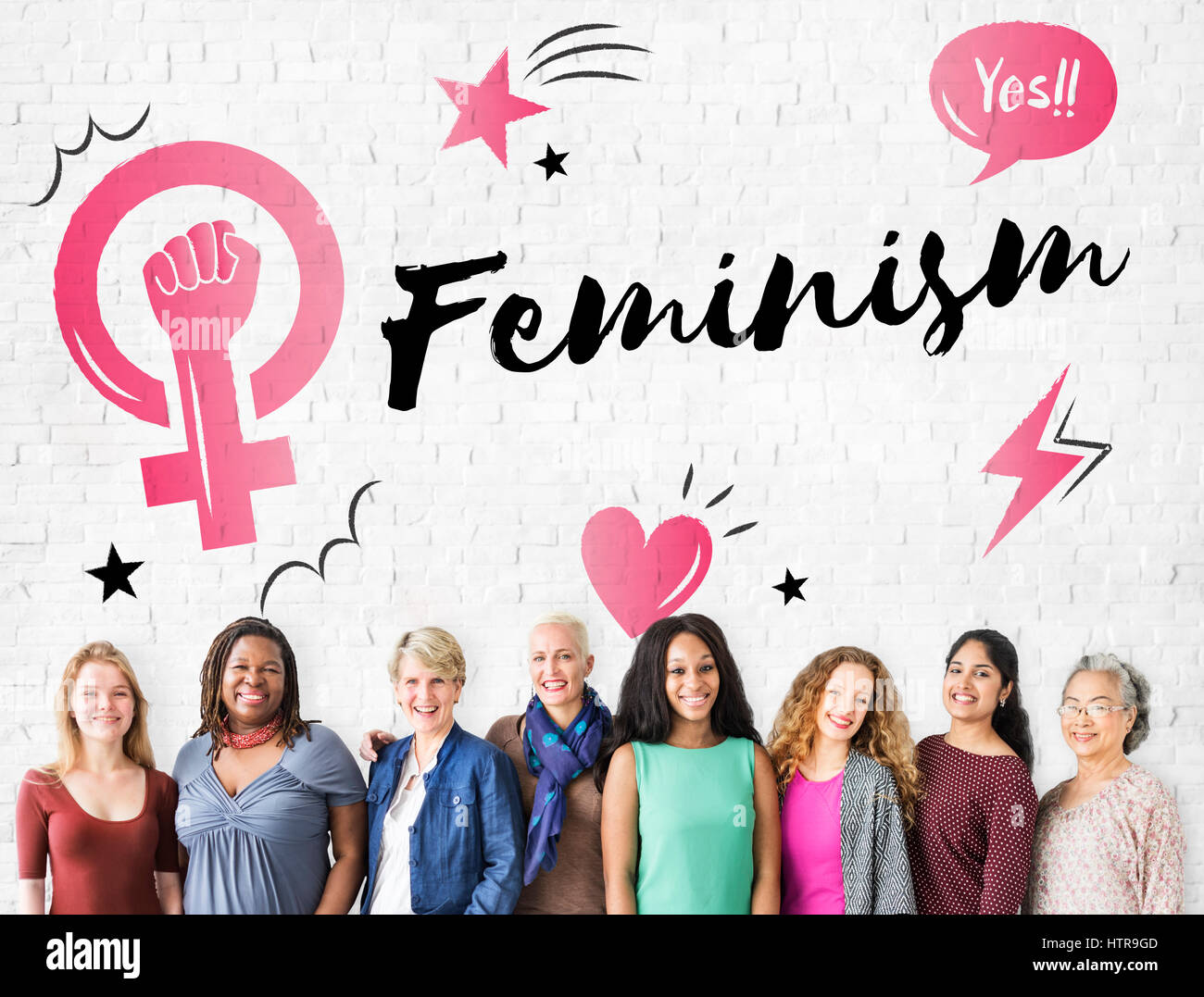 Feminismus Gleichstellung Vertrauen Frauen rechts Stockfoto