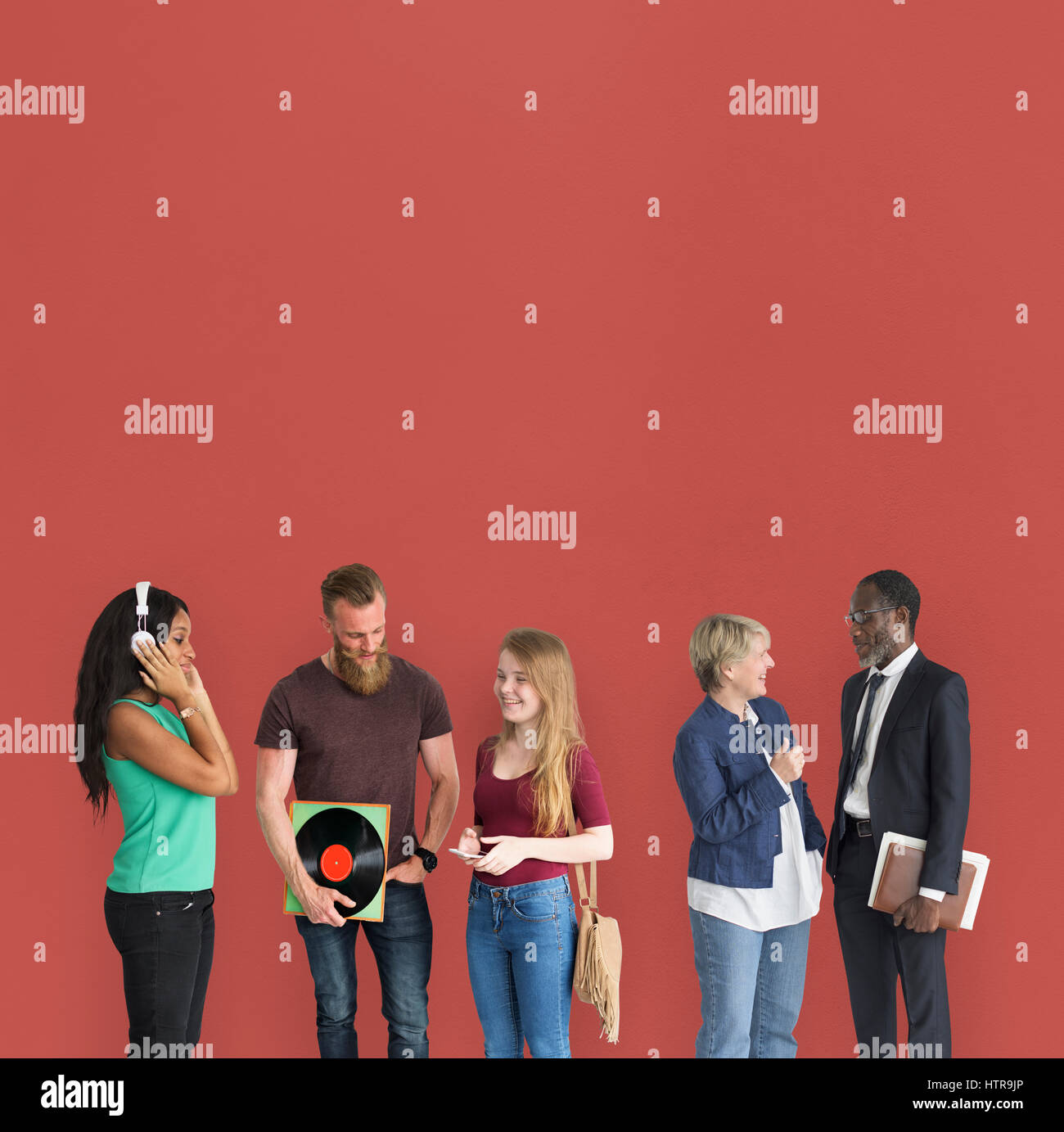 Anderen Lebensstil People Kopfhörer Vinyl-Business Stockfoto