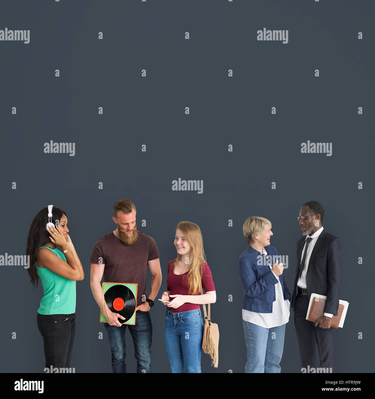 Anderen Lebensstil People Kopfhörer Vinyl-Business Stockfoto