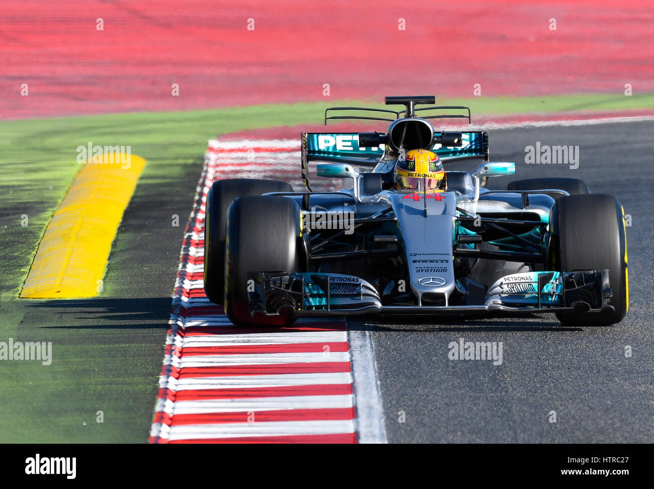 Circuit de Catalunya, Barcelona in der Nähe von Barcelona, Spanien, 27.2.-2.3.2017, Formel 1 Testtage---Lewis Hamilton (GBR), Mercedes-Benz W08 EQ Power+ Stockfoto