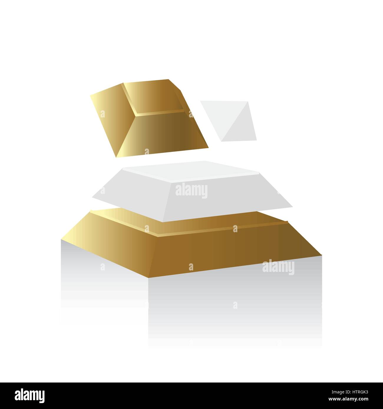 Abstrakt 3D Gold Objektstil Stock Vektor
