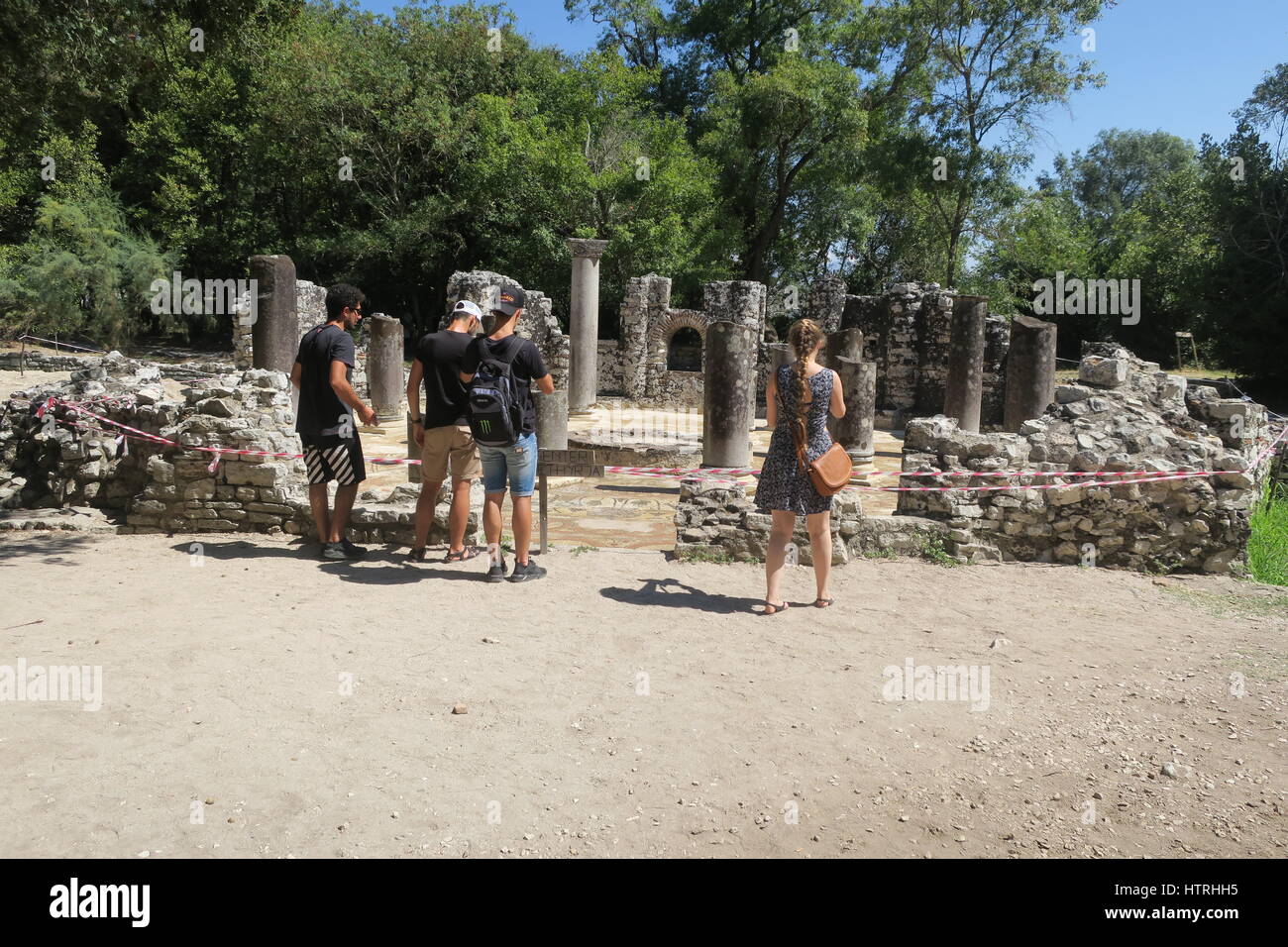 Nationalpark butrint ist eine der wichtigsten archäologischen Stätten in Albanien. Es schützt Bereich der historischen Landschaft, der Archäologie und der Umwelt. Stockfoto